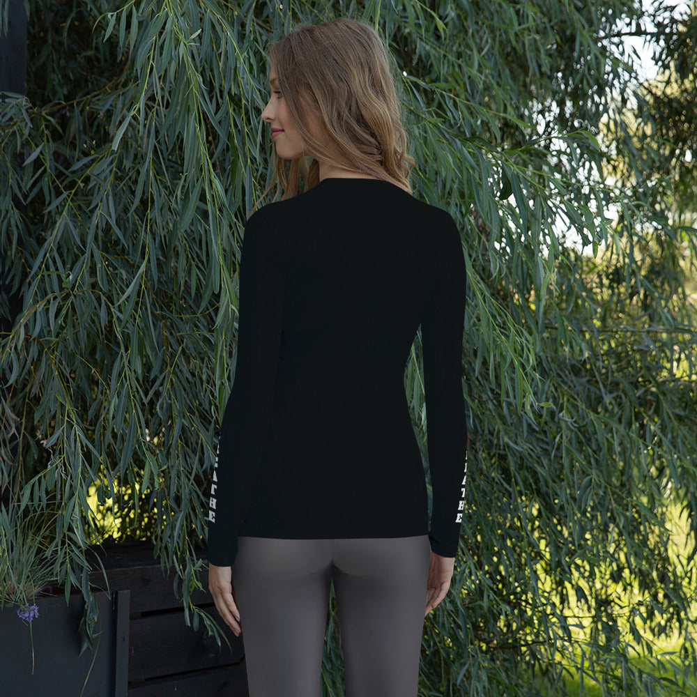 Stetoscope on Black, Just Breathe Women's Rash Guard