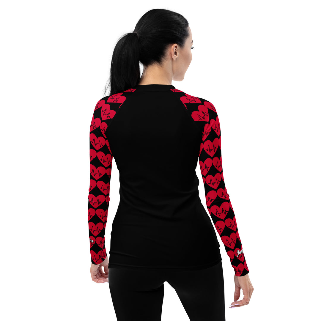 JUST BREATHE,  EKG Heart Women's Rash Guard