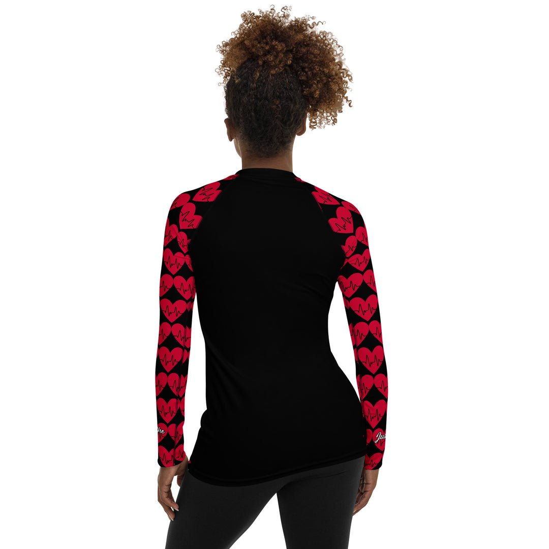 JUST BREATHE,  EKG Heart Women's Rash Guard