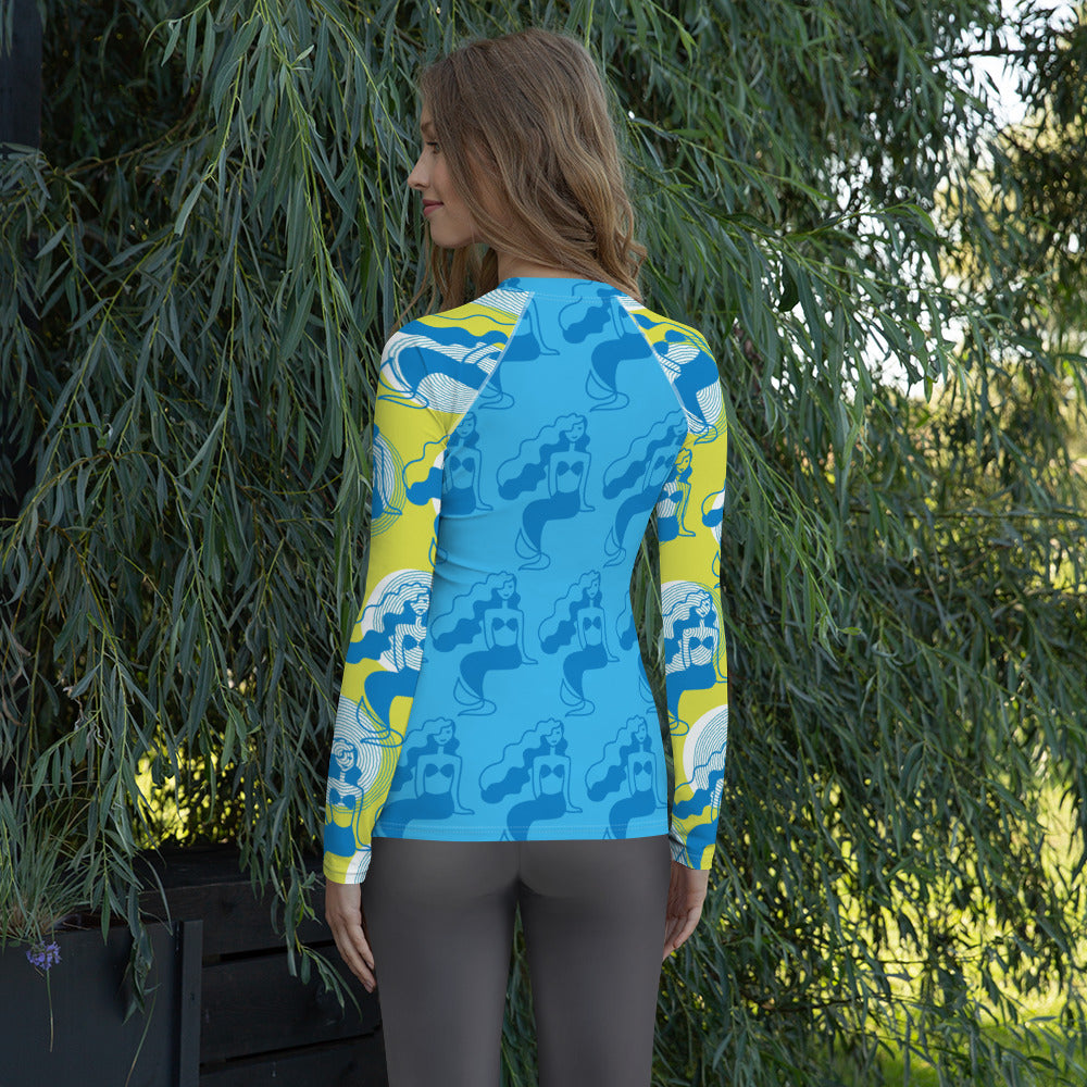 Just Breathe Mermaids Women's Rash Guard