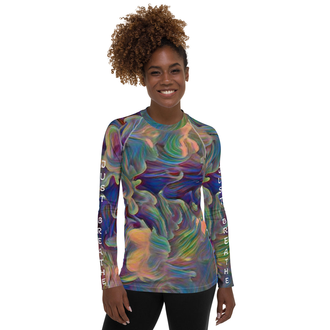 Picaso and Crayons, Just Breathe , Women's Rash Guard