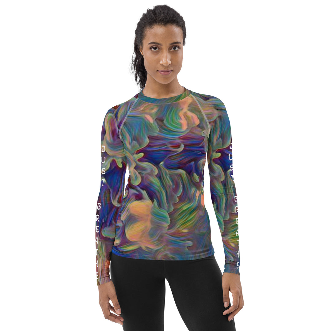 Picaso and Crayons, Just Breathe , Women's Rash Guard