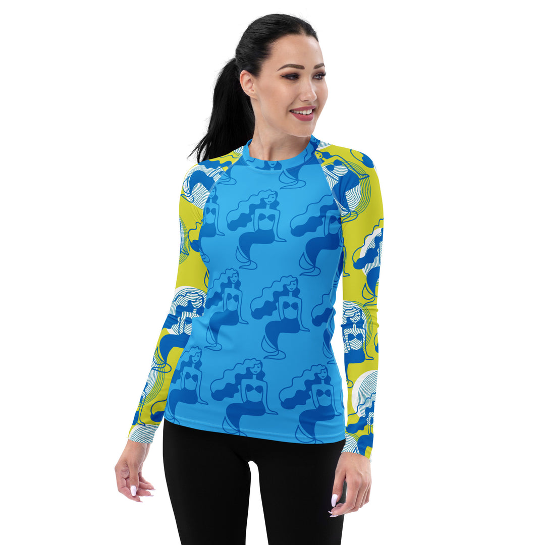 Just Breathe Mermaids Women's Rash Guard