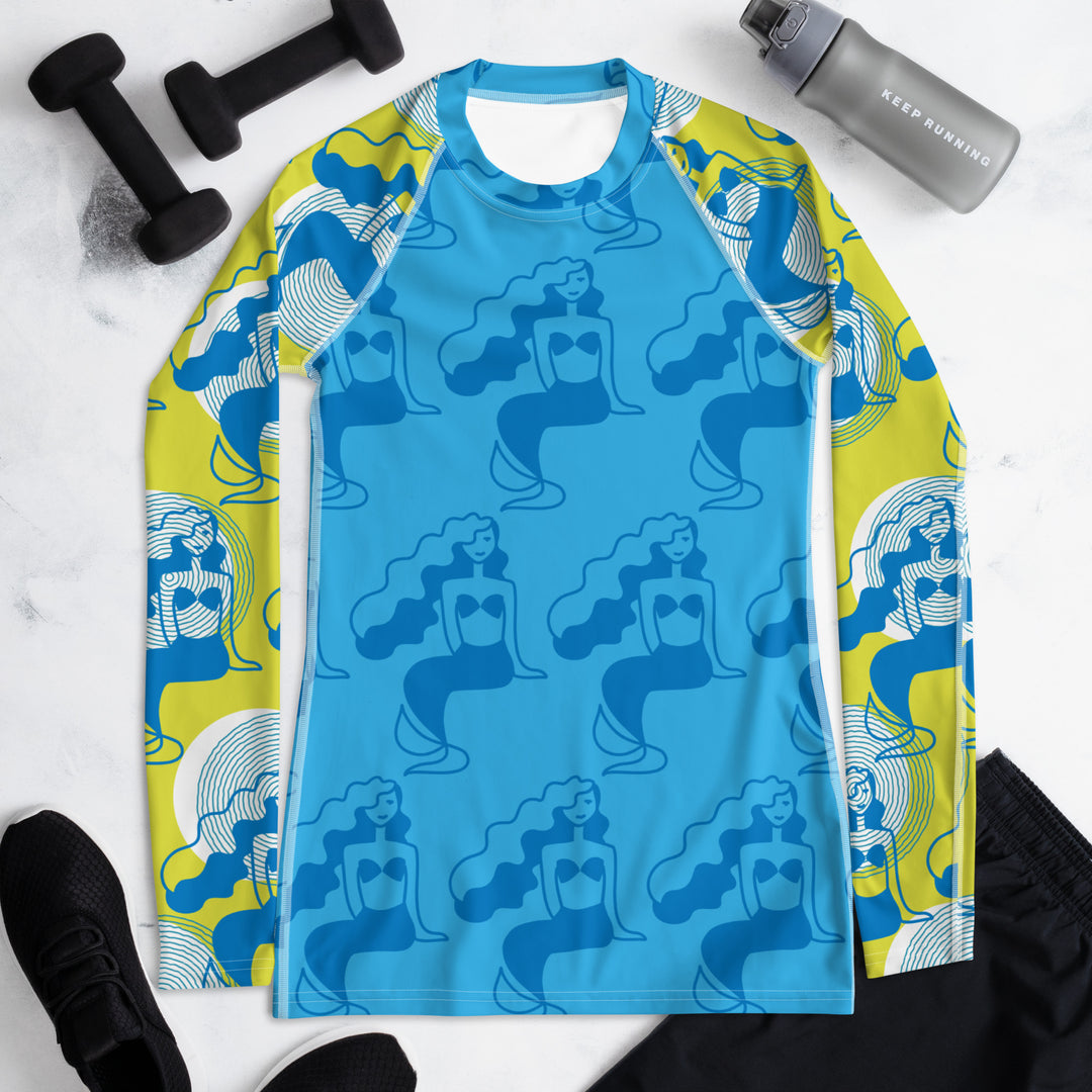 Just Breathe Mermaids Women's Rash Guard