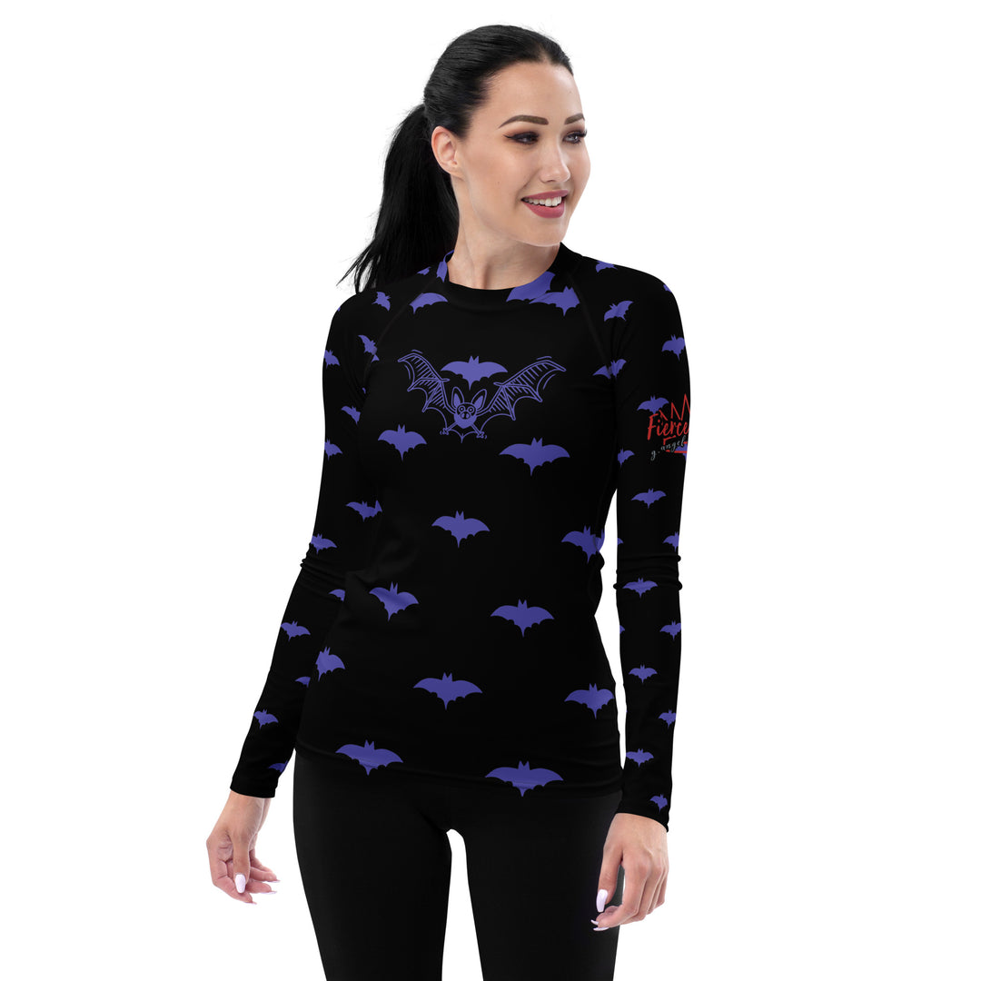 Purple Batsignal , Halloween, Fierce Soul Women's Rash Guard