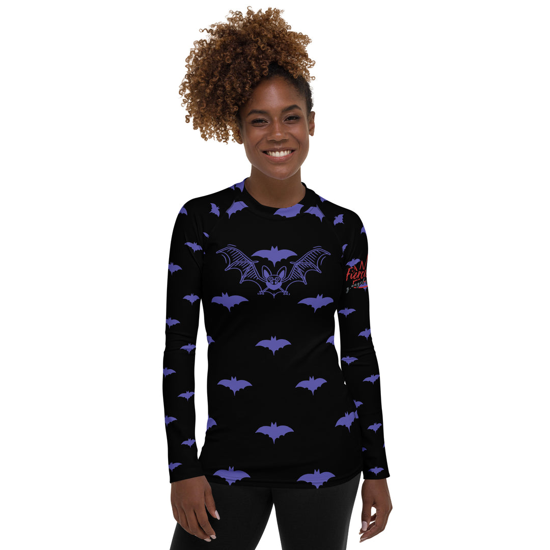 Purple Batsignal , Halloween, Fierce Soul Women's Rash Guard