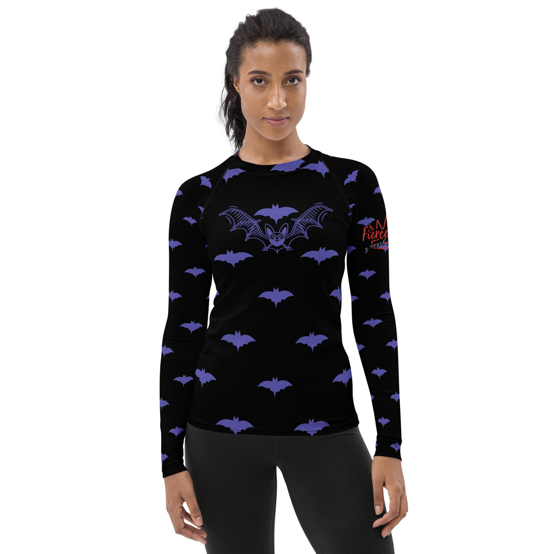 Purple Batsignal , Halloween, Fierce Soul Women's Rash Guard