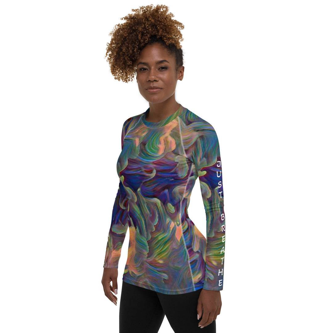 Picaso and Crayons, Just Breathe , Women's Rash Guard