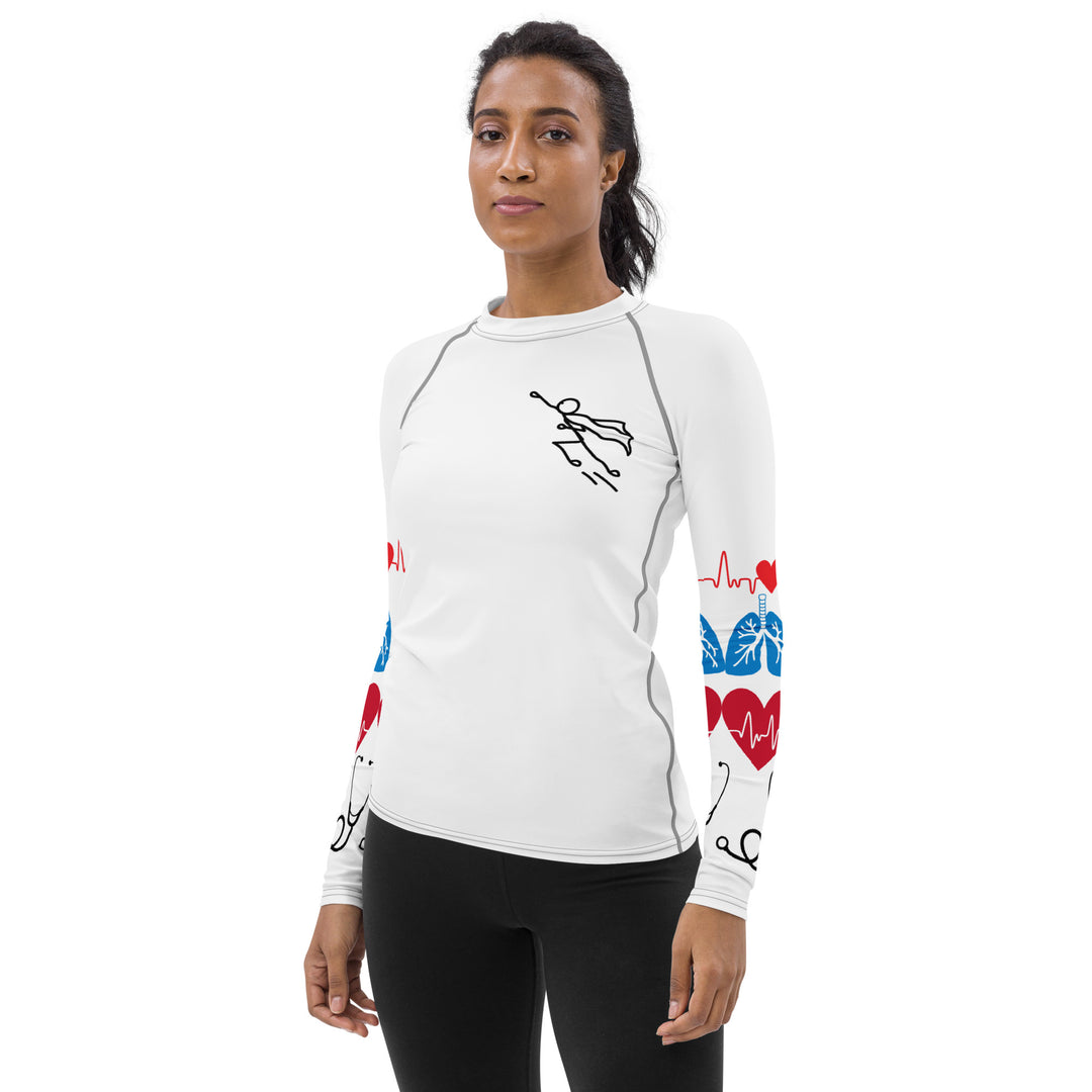 Just Breathe, Code Team Super Heros Women's Rash Guard