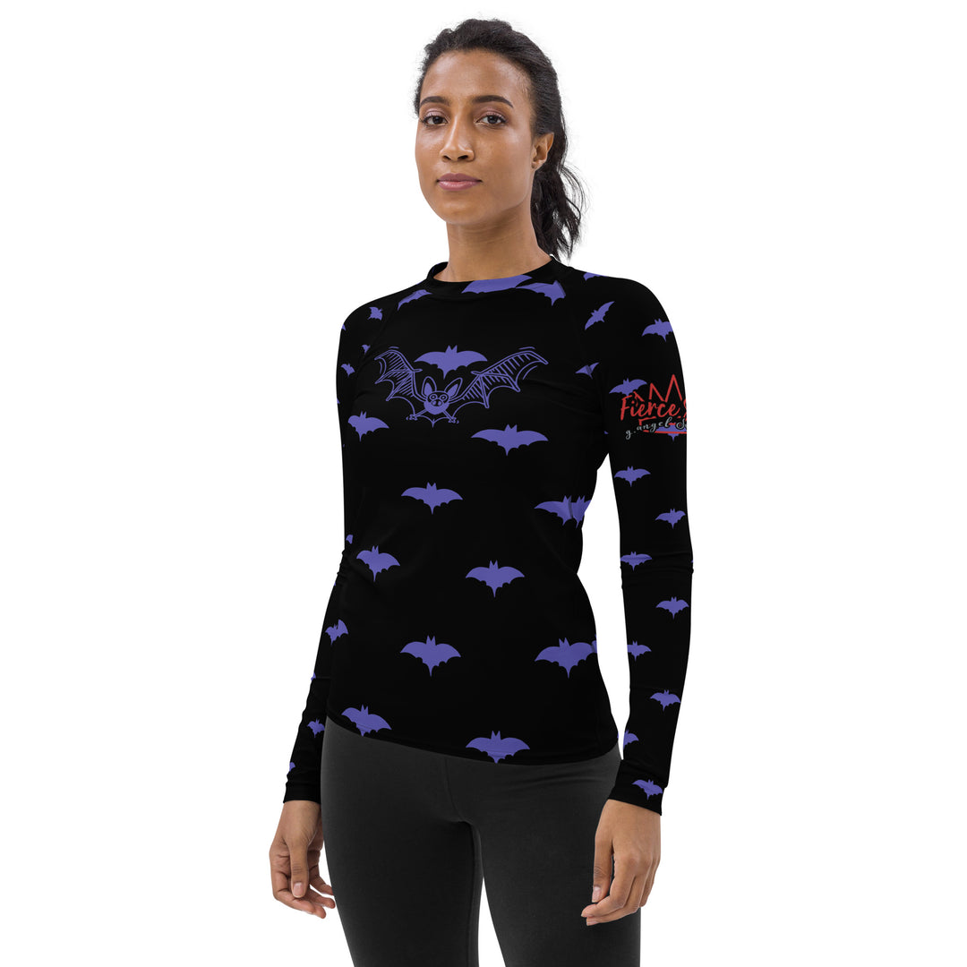 Purple Batsignal , Halloween, Fierce Soul Women's Rash Guard