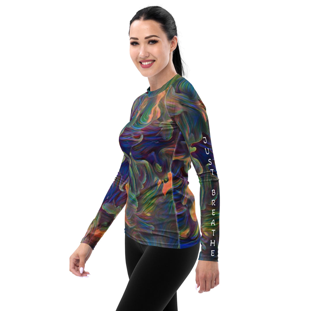 Picaso and Crayons, Just Breathe , Women's Rash Guard