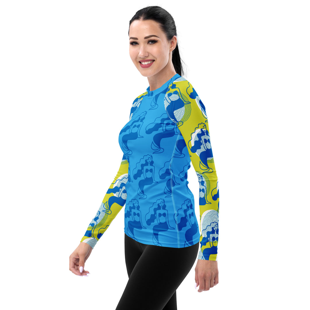 Just Breathe Mermaids Women's Rash Guard