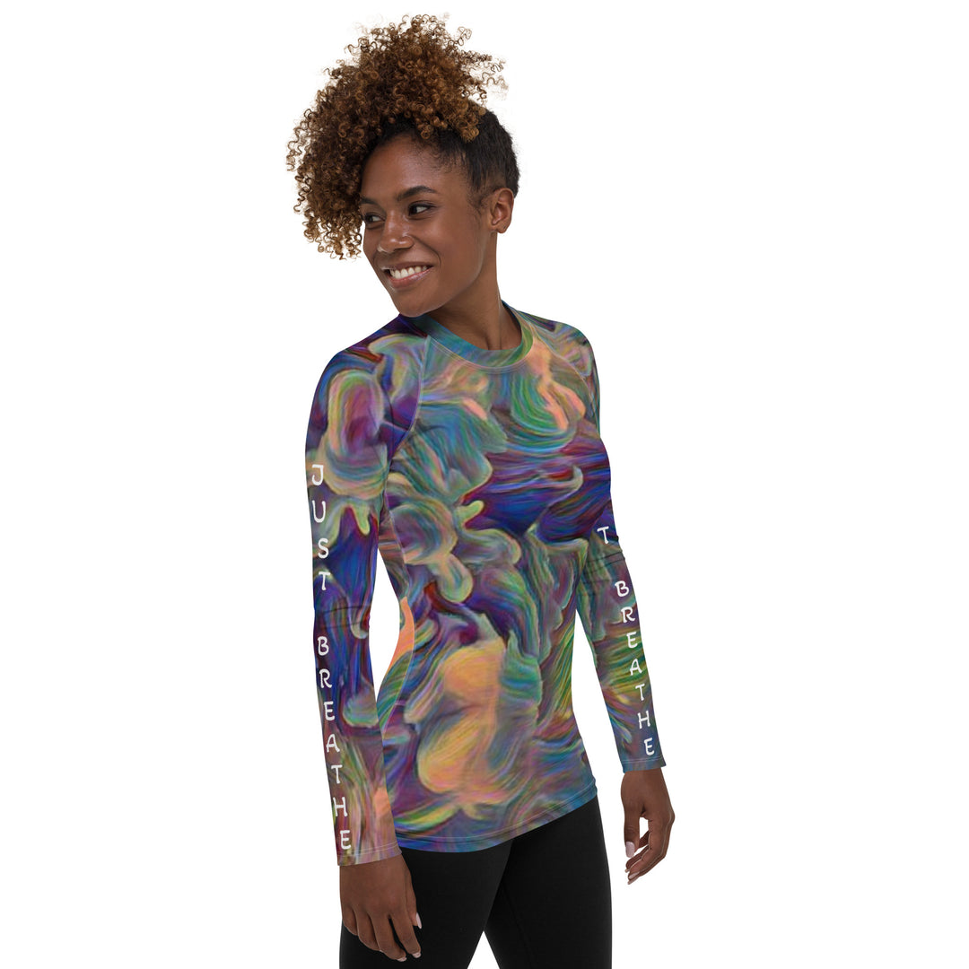 Picaso and Crayons, Just Breathe , Women's Rash Guard