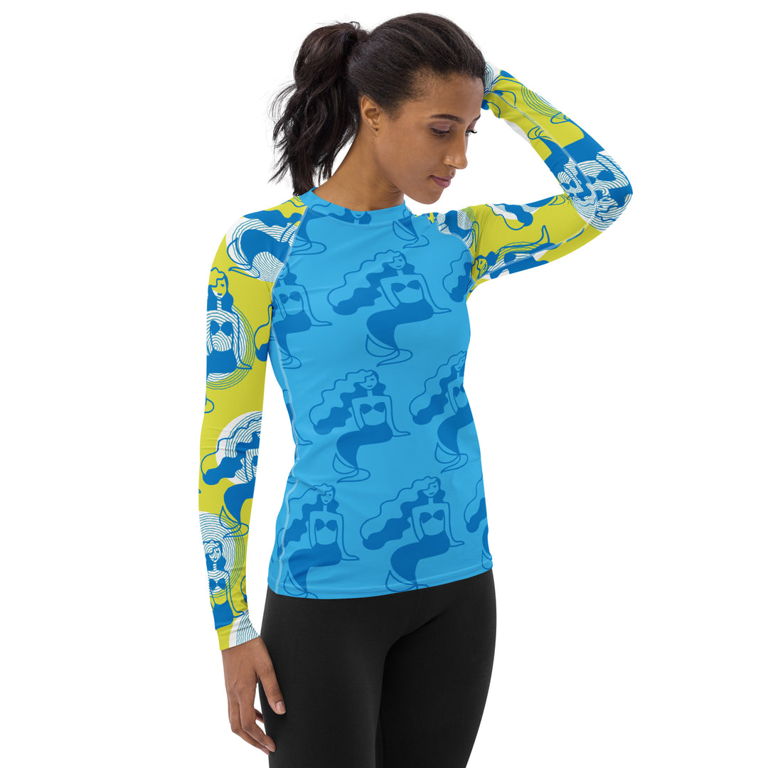 Just Breathe Mermaids Women's Rash Guard