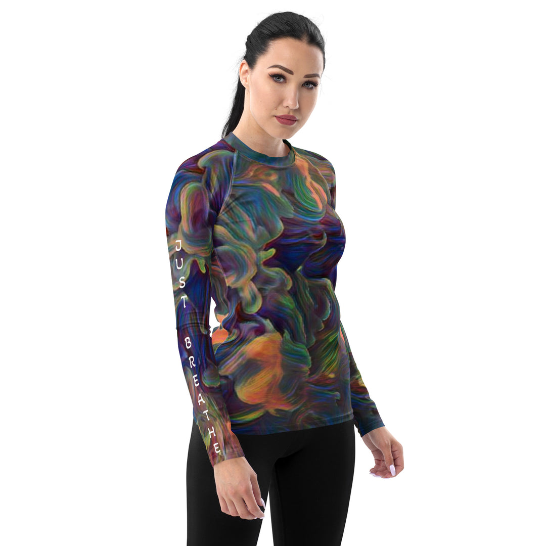 Picaso and Crayons, Just Breathe , Women's Rash Guard
