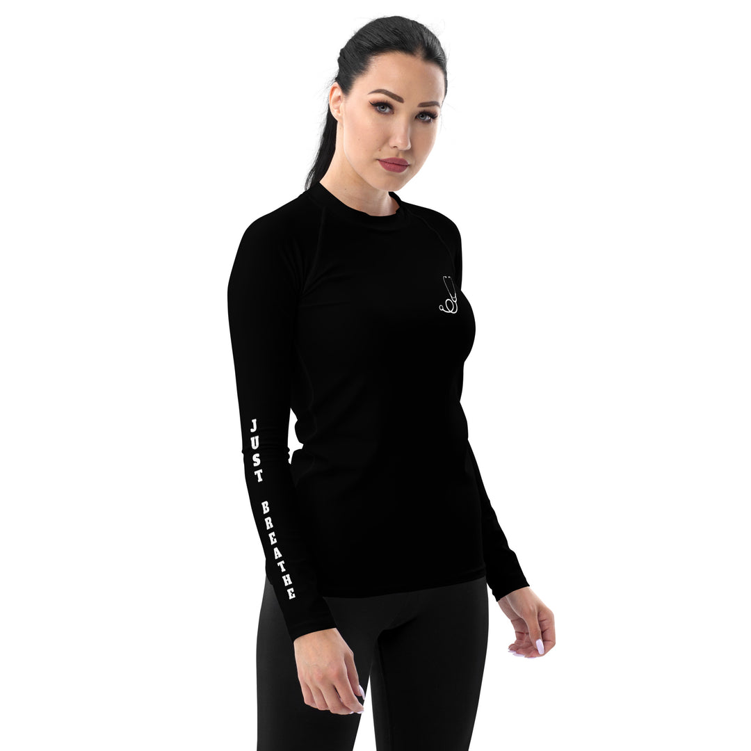 Stetoscope on Black, Just Breathe Women's Rash Guard