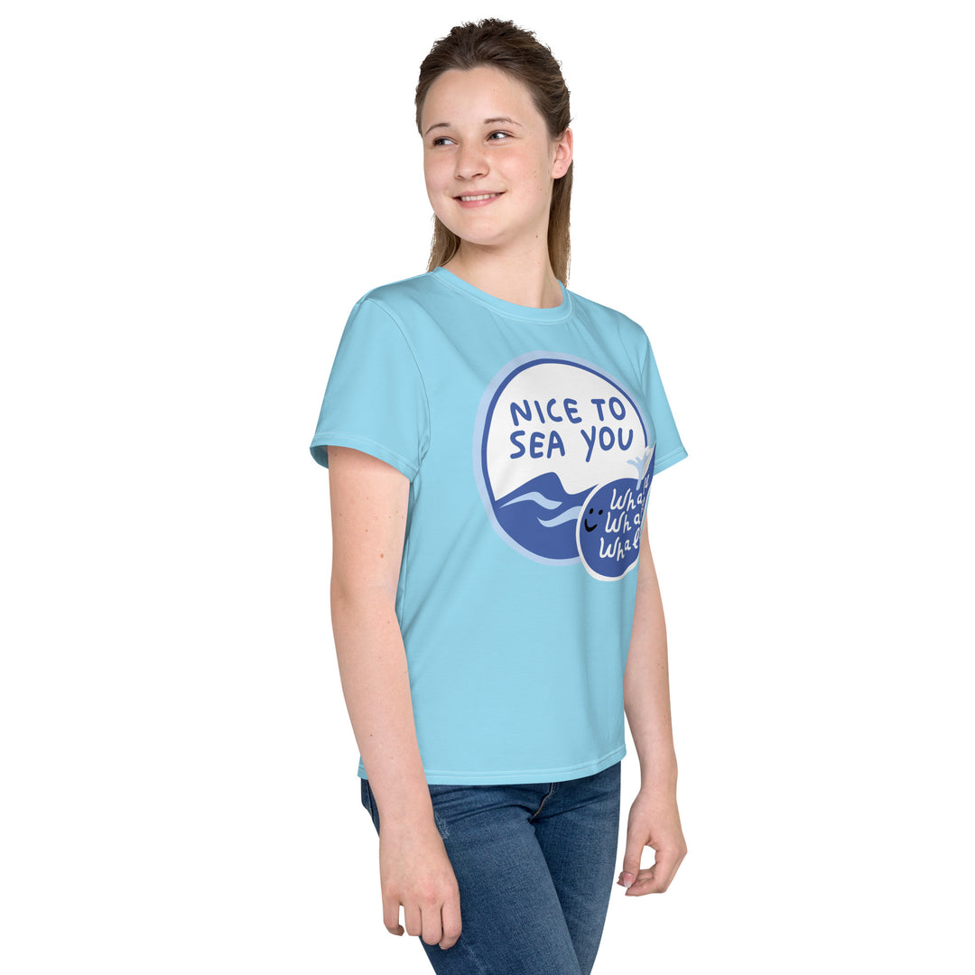 Whale,Whale,Whale,Nice to Sea You,  Youth crew neck t-shirt