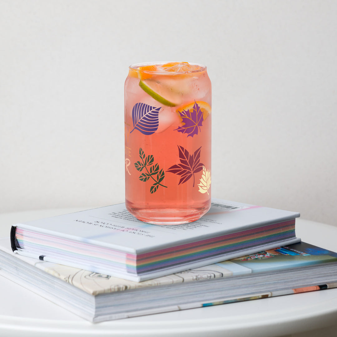 Fall is my favorite color , Can-shaped glass