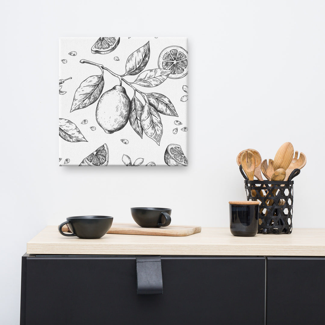 Sketchy Lemons Canvas