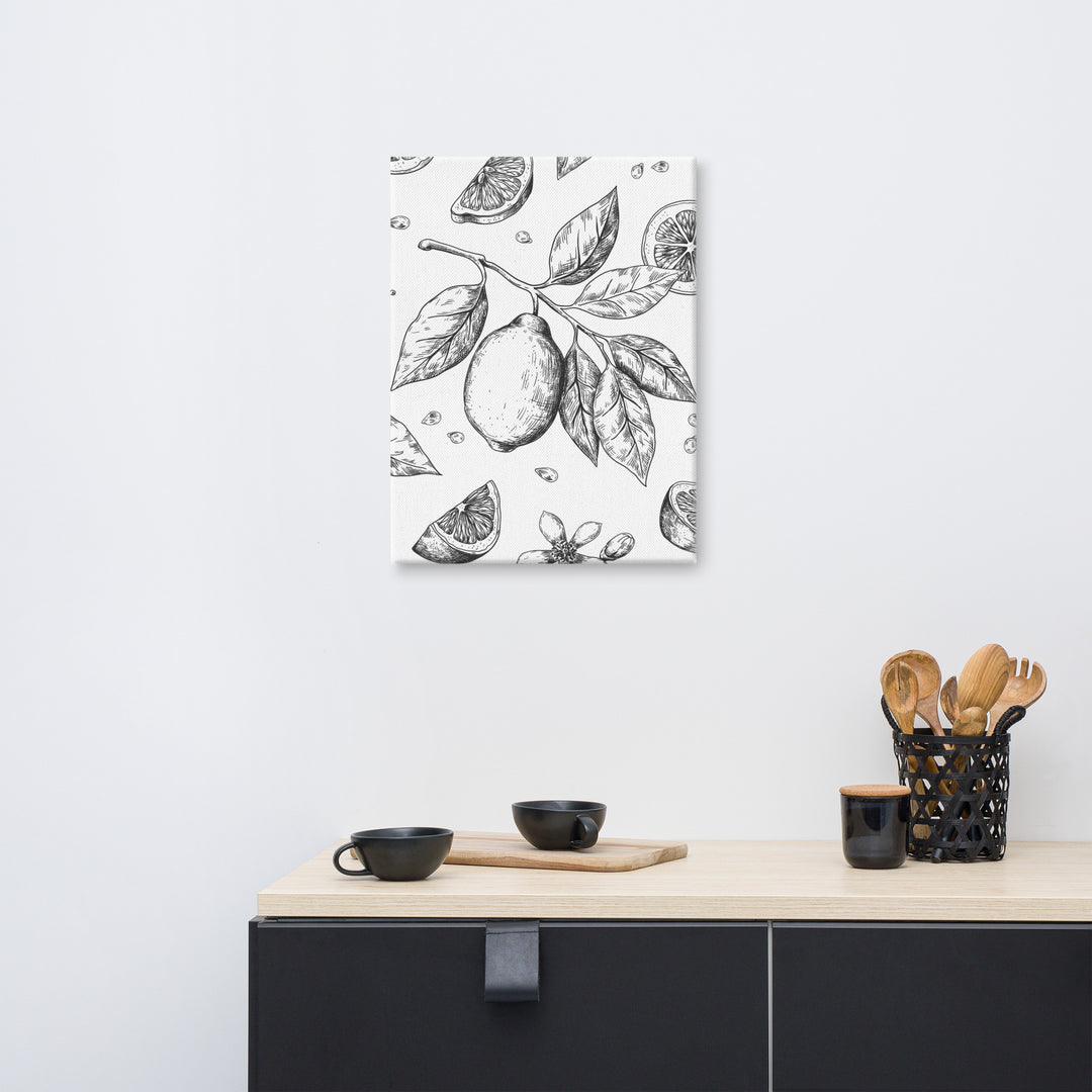 Sketchy Lemons Canvas