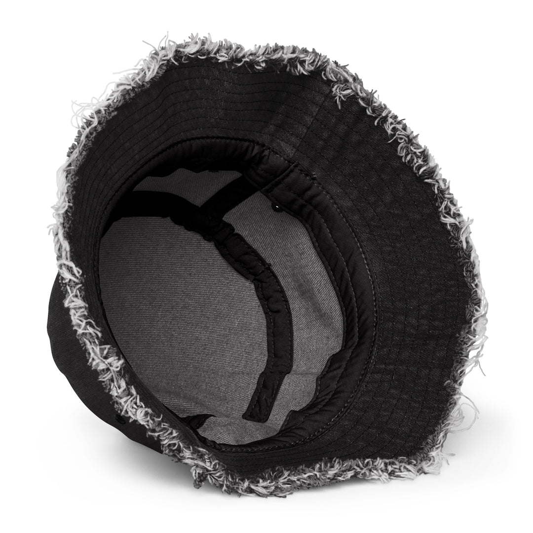 Shoot Your Shot Distressed denim bucket hat