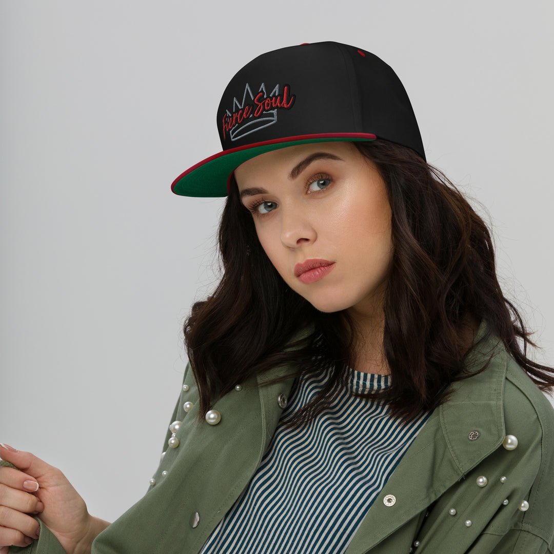 Crowned Fierce Soul Flat Bill Cap
