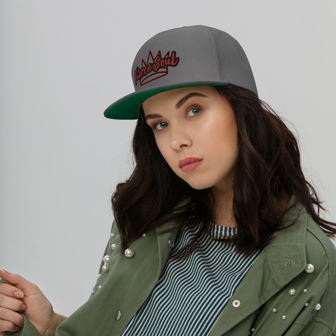 Crowned Fierce Soul Flat Bill Cap