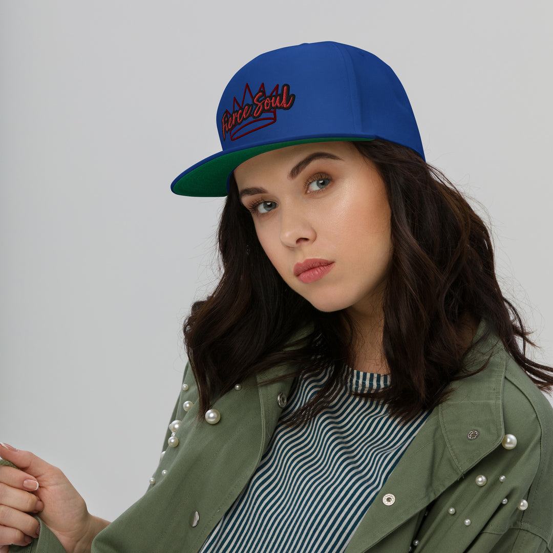 Crowned Fierce Soul Flat Bill Cap