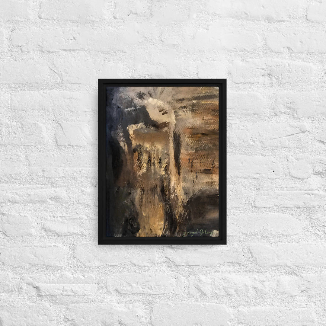 The Jingle Dancer and The Yelling Man Framed canvas