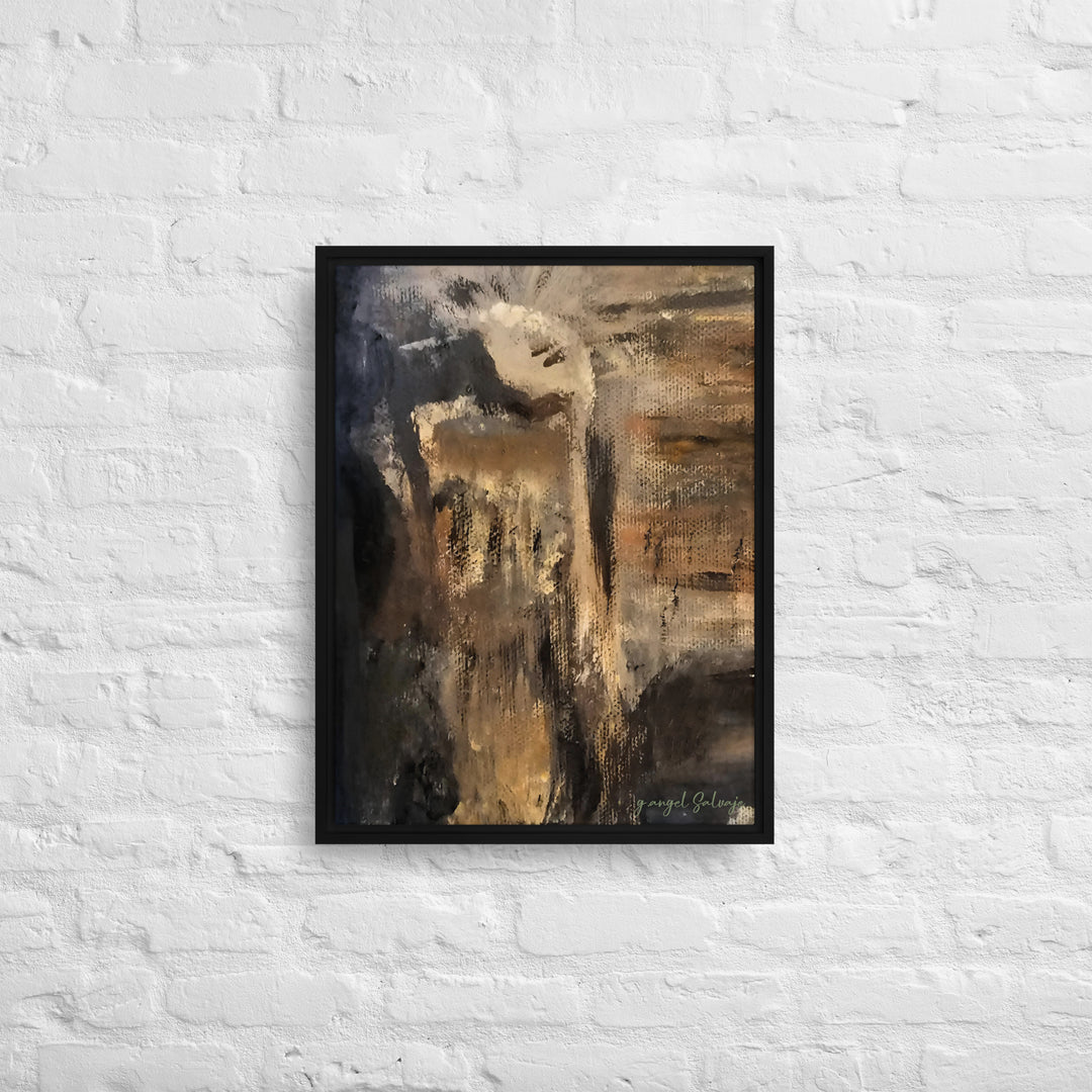The Jingle Dancer and The Yelling Man Framed canvas