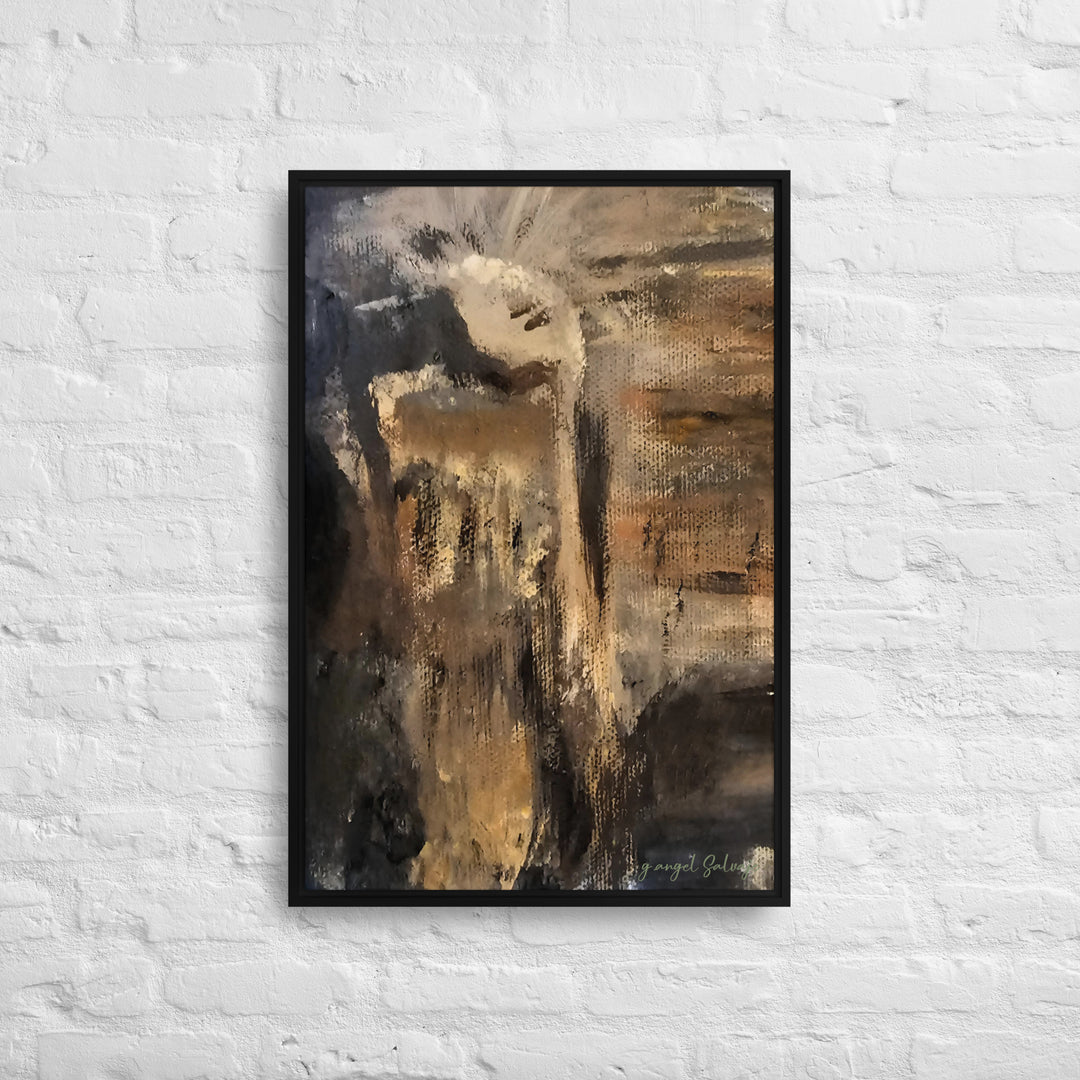 The Jingle Dancer and The Yelling Man Framed canvas