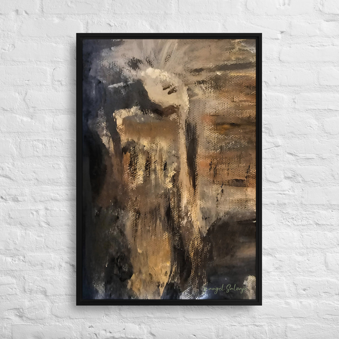The Jingle Dancer and The Yelling Man Framed canvas