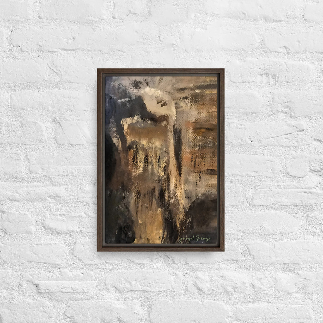 The Jingle Dancer and The Yelling Man Framed canvas