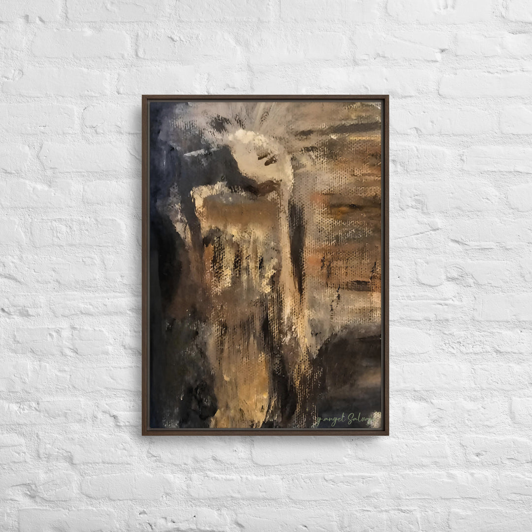 The Jingle Dancer and The Yelling Man Framed canvas