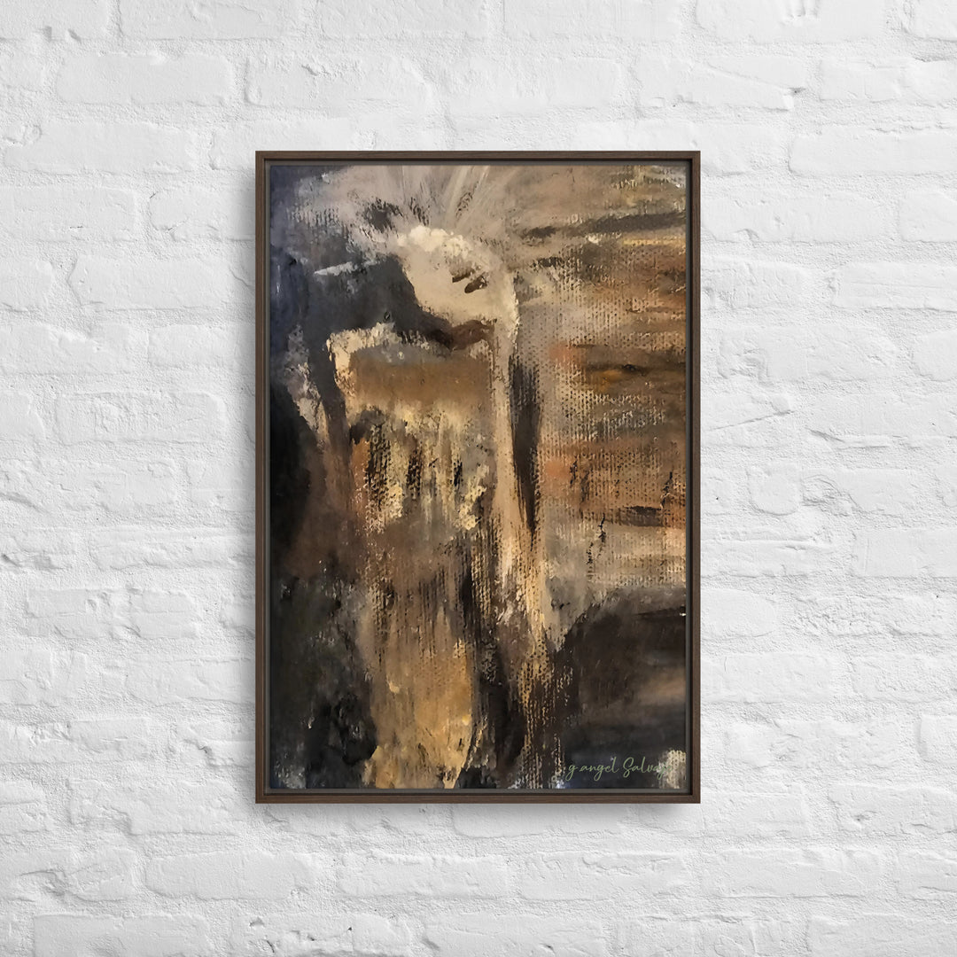The Jingle Dancer and The Yelling Man Framed canvas