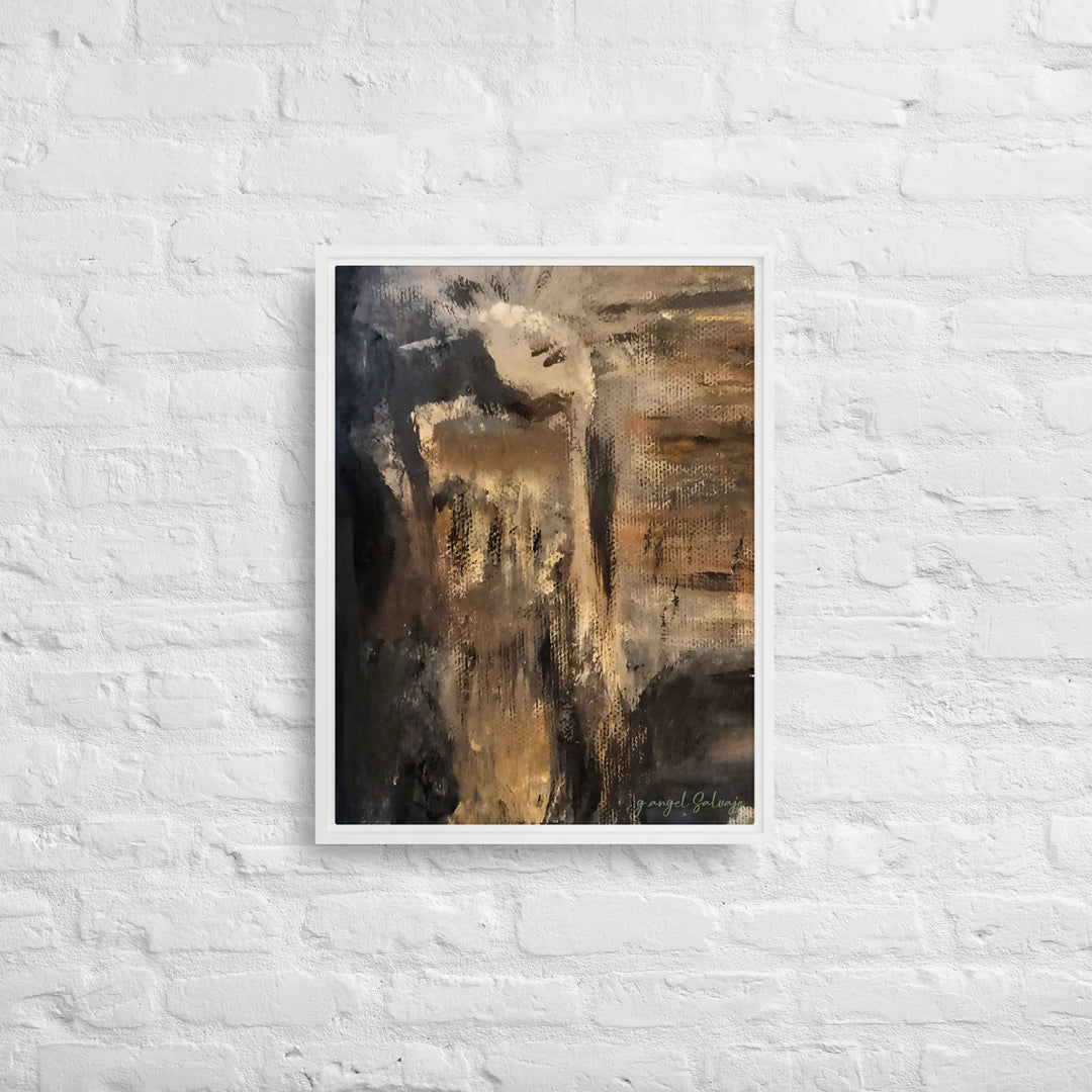 The Jingle Dancer and The Yelling Man Framed canvas