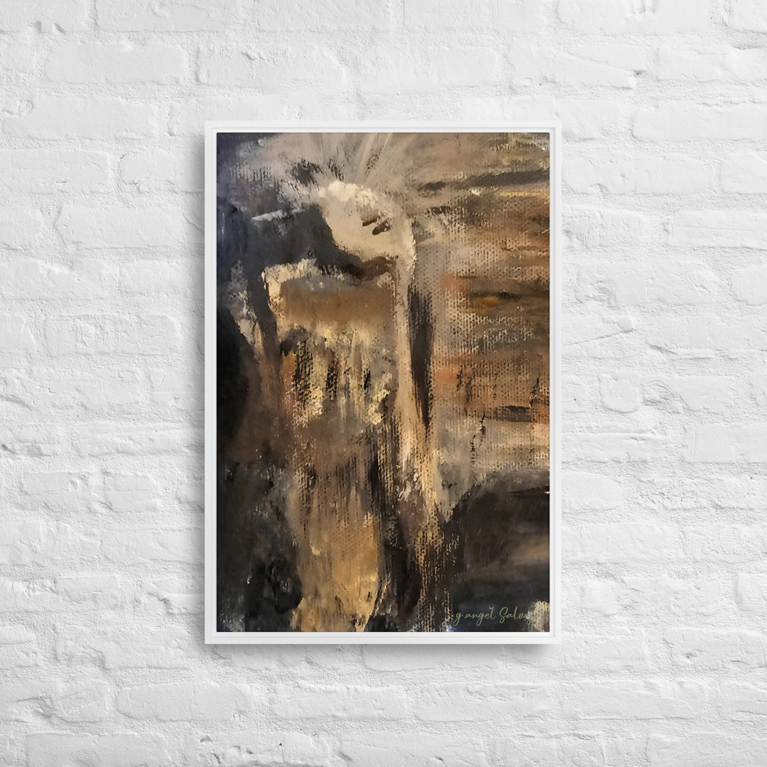 The Jingle Dancer and The Yelling Man Framed canvas