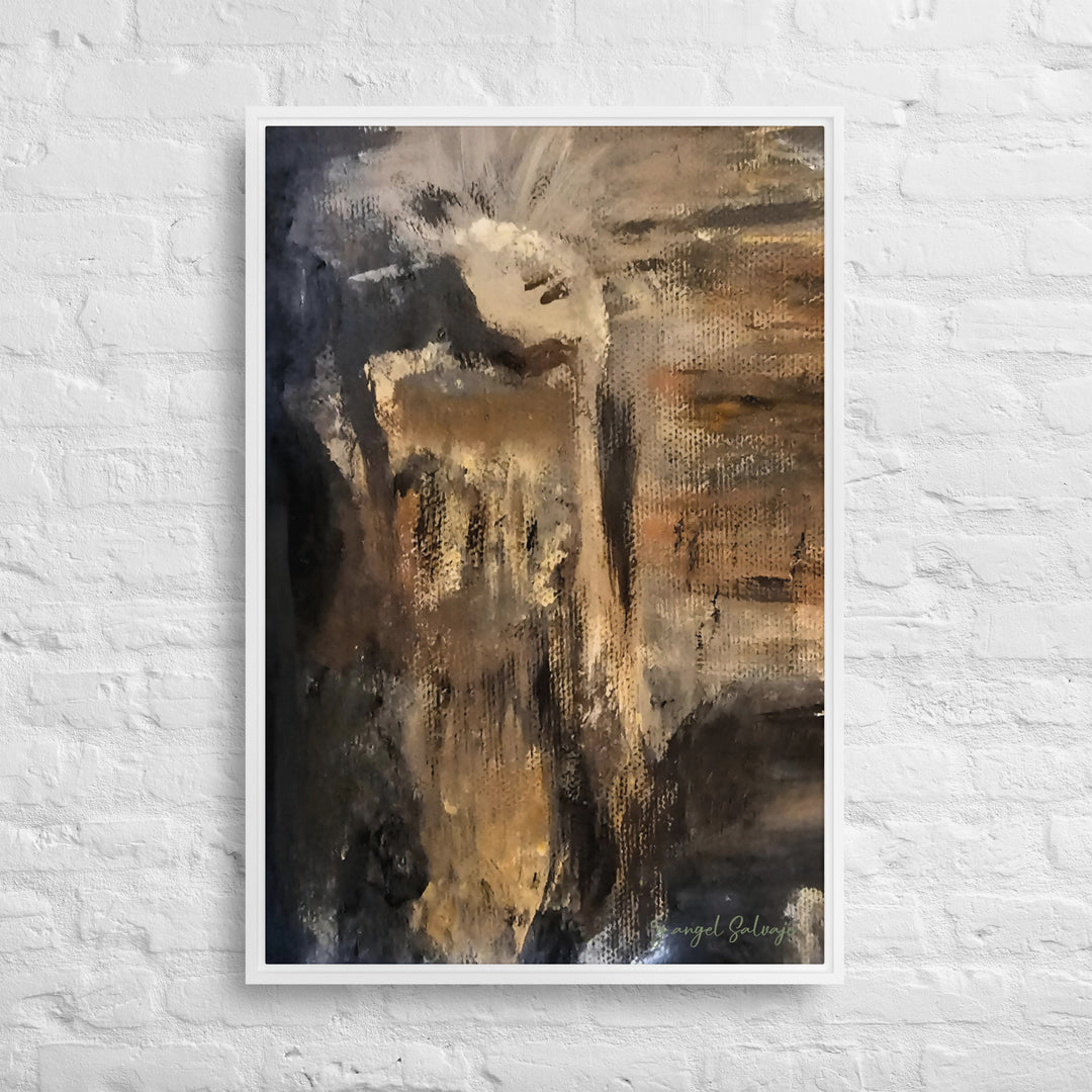 The Jingle Dancer and The Yelling Man Framed canvas