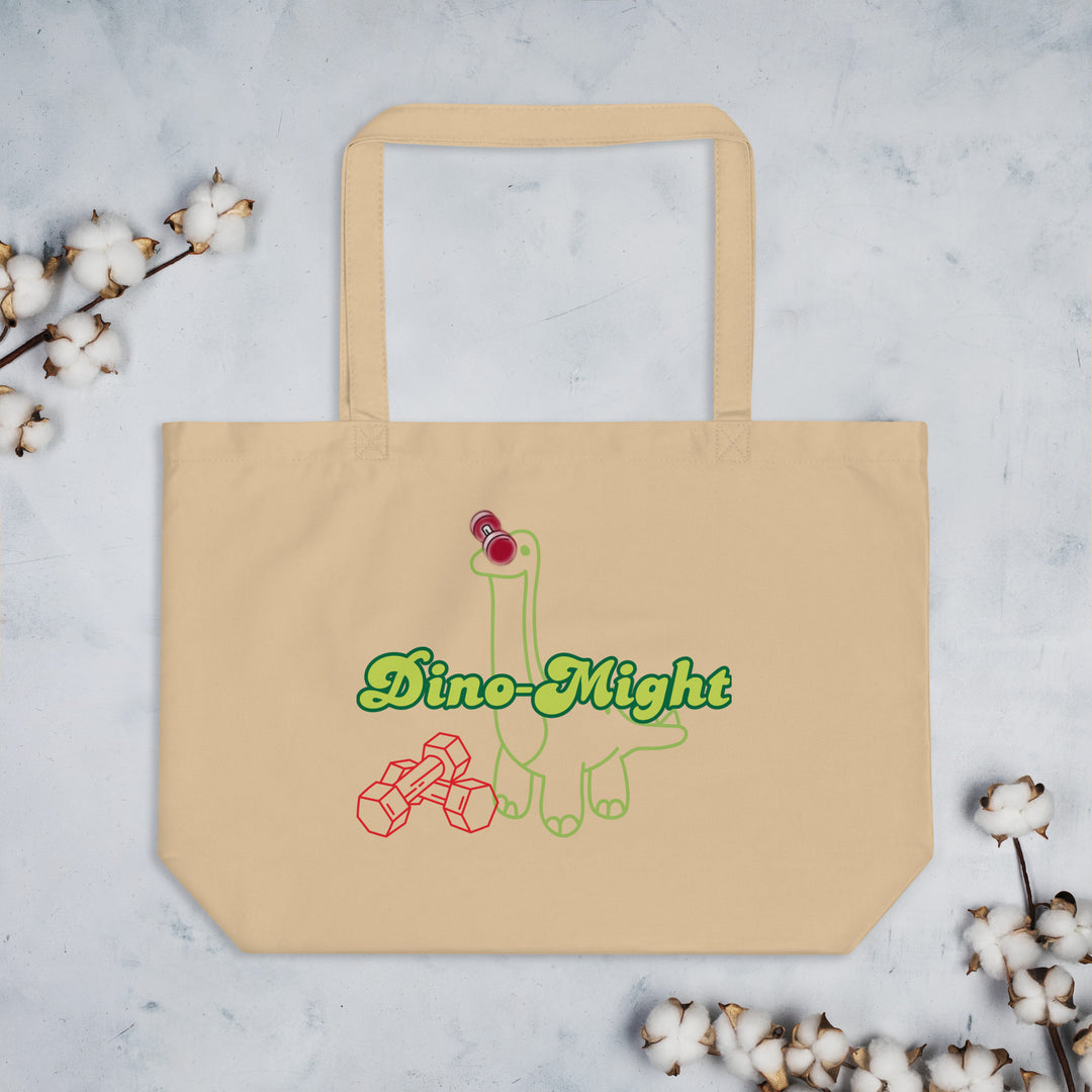Dino-Might Large organic tote bag
