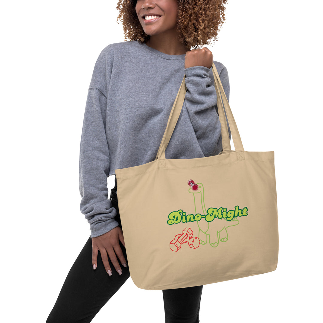 Dino-Might Large organic tote bag