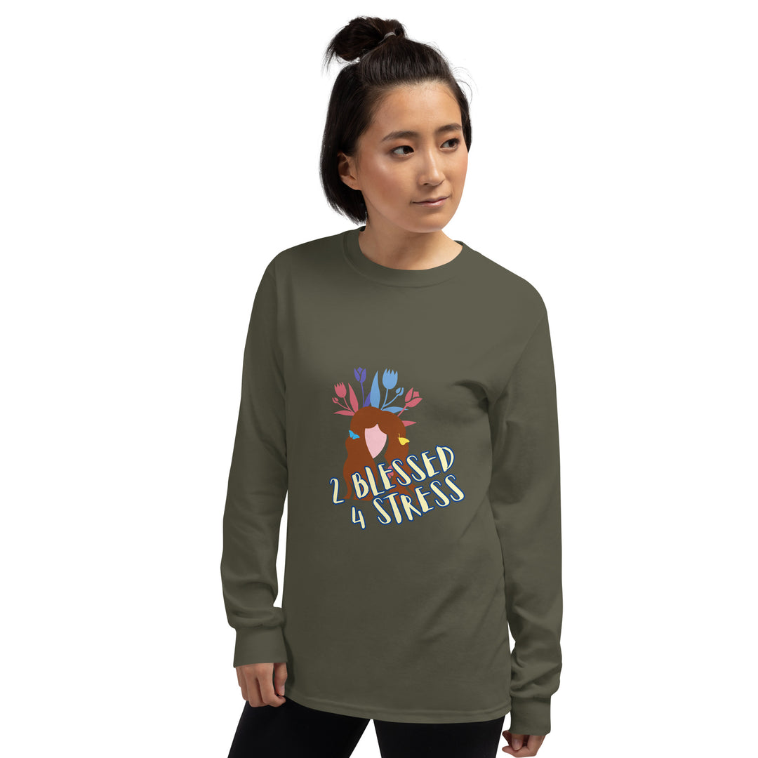 2 Blessed 4 stress Men’s Long Sleeve Shirt