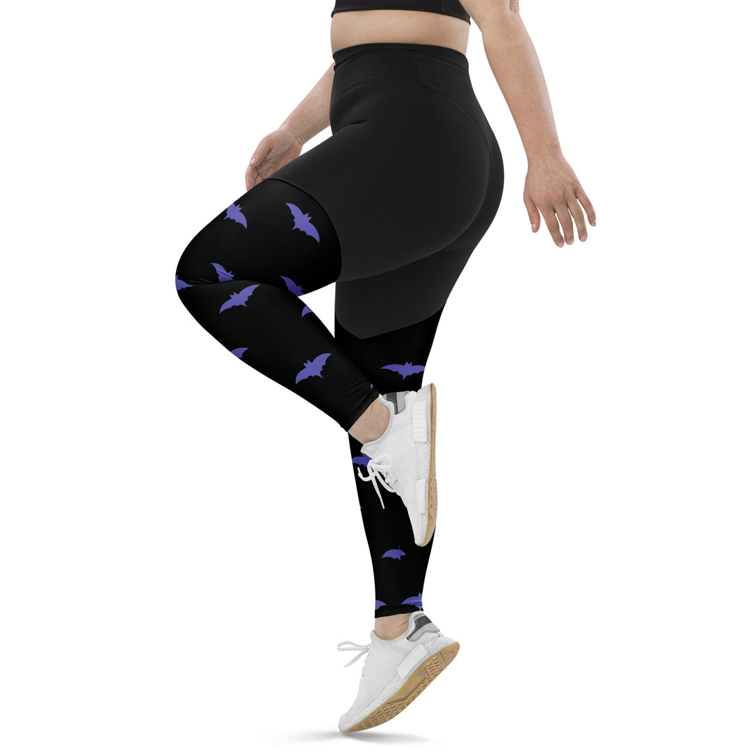Purple Batsignal, Halloween Compression Sports Leggings