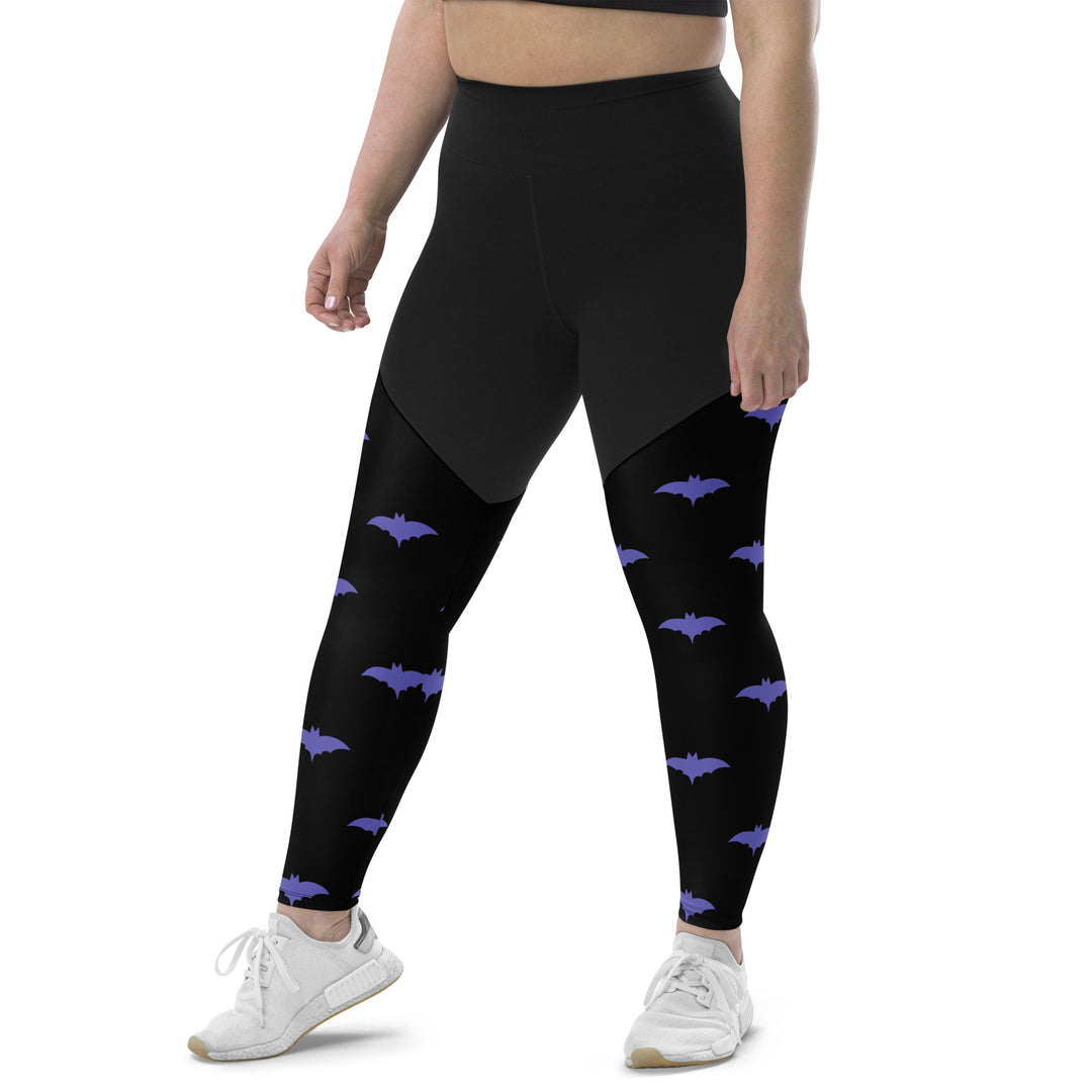 Purple Batsignal, Halloween Compression Sports Leggings