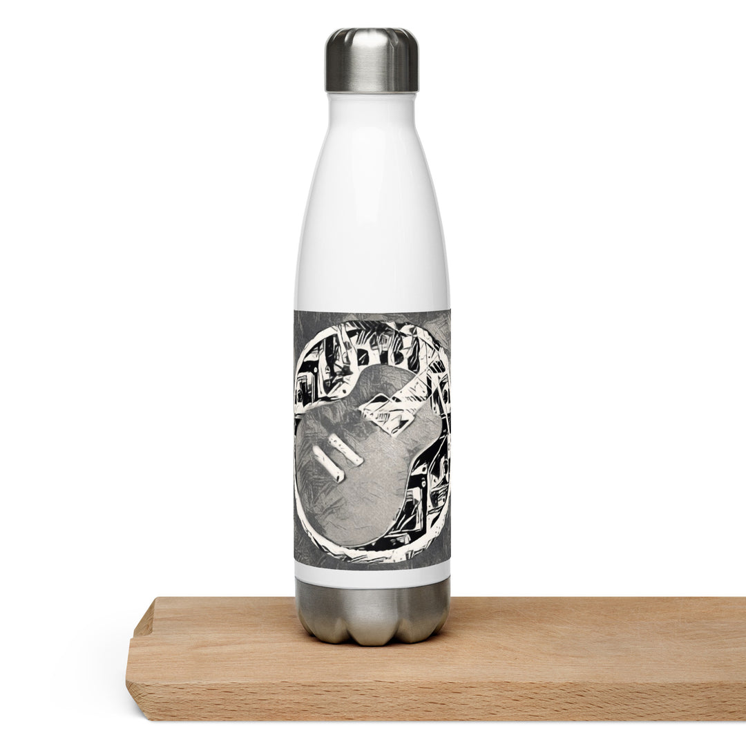 Grey Sketchy Guitar Stainless Steel Water Bottle