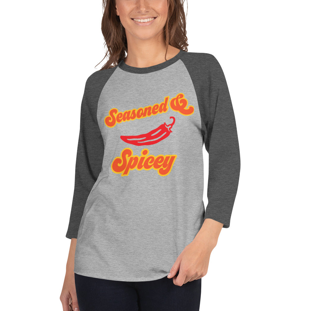 SeasonedandSpicey, Unisex, Women's, Men's 3/4 sleeve raglan shirt