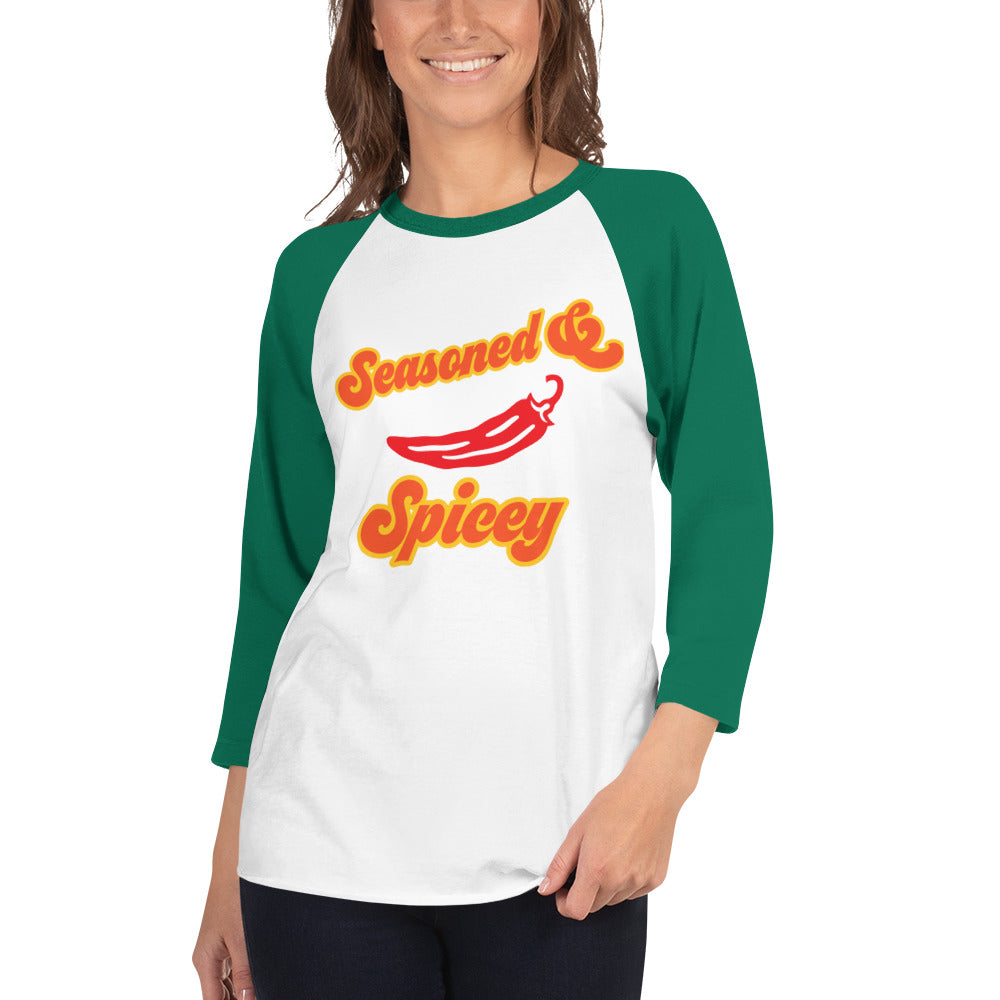 SeasonedandSpicey, Unisex, Women's, Men's 3/4 sleeve raglan shirt