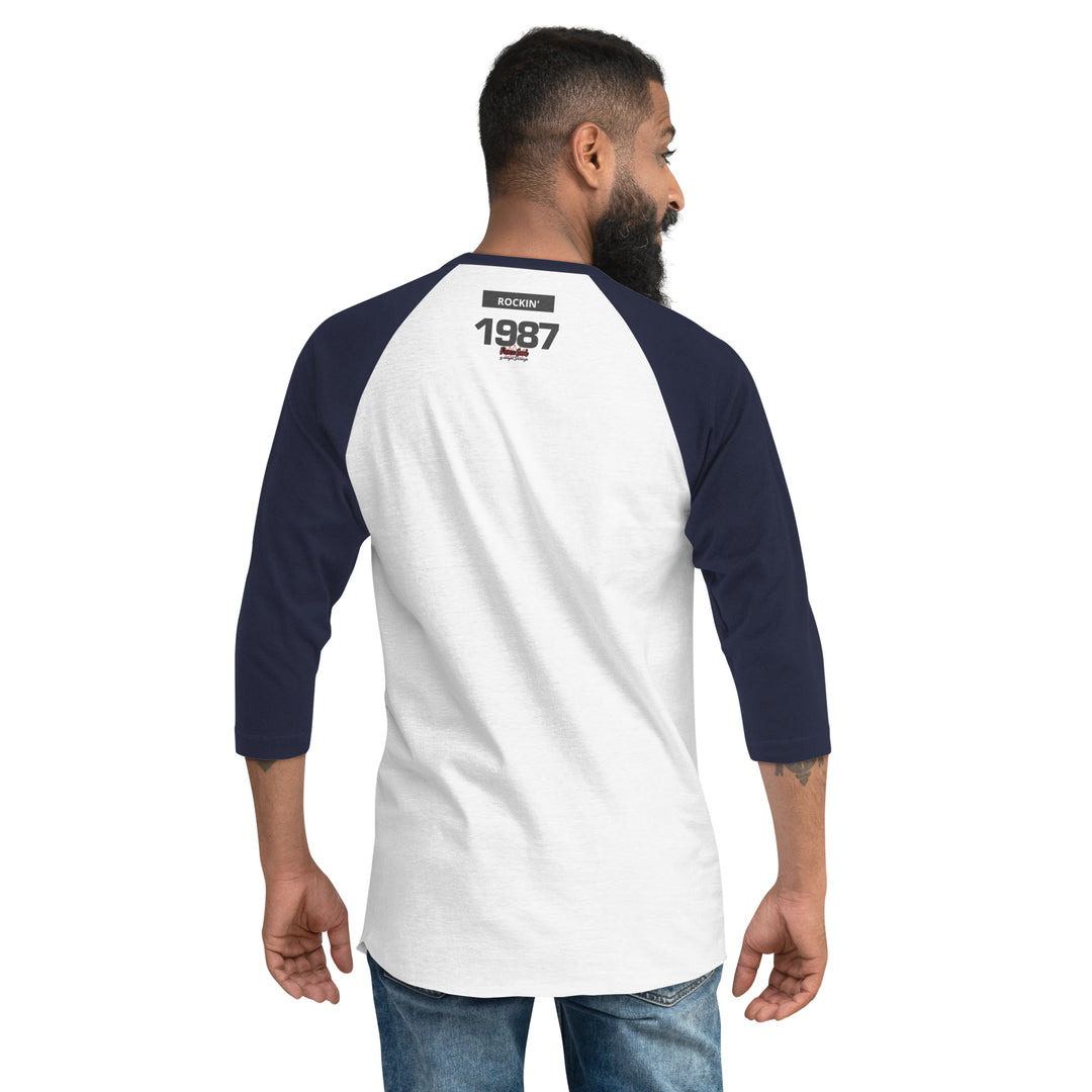 Once Bitten, Shark Rockin 1987, 3/4 sleeve raglan shirt