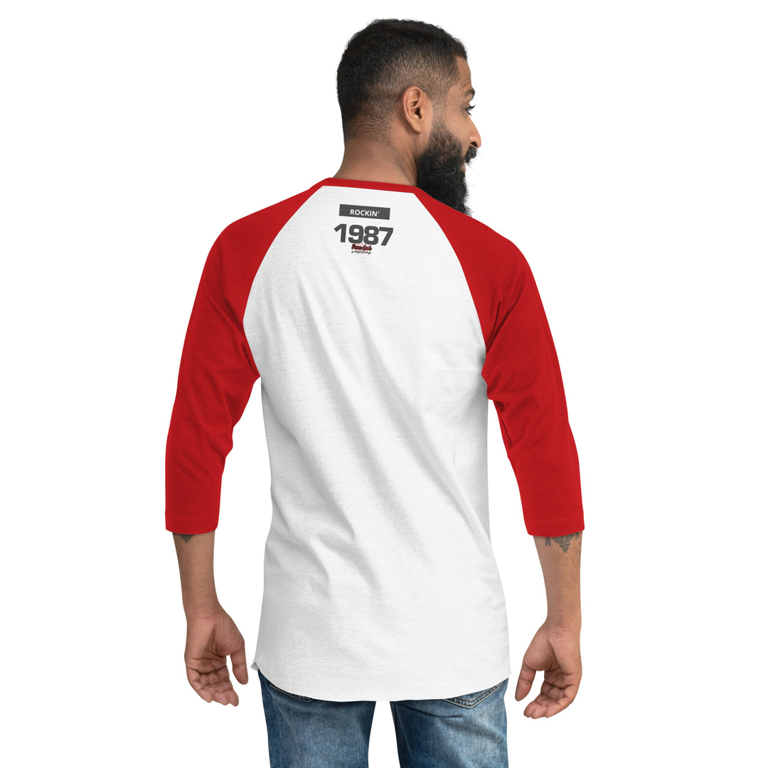 Once Bitten, Shark Rockin 1987, 3/4 sleeve raglan shirt