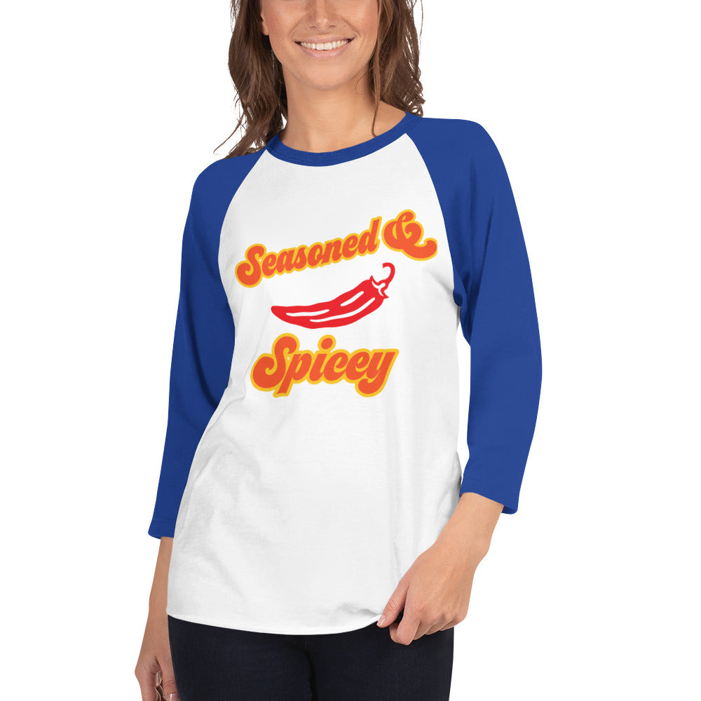 SeasonedandSpicey, Unisex, Women's, Men's 3/4 sleeve raglan shirt