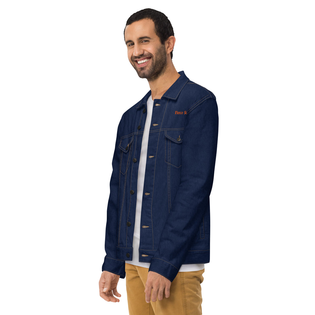 Embroidered Fierce Soul , Cactus Unisex denim jacket